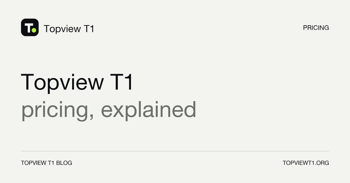 Topview T1 Pricing, Explained: Credits, Plans and What a Clip Costs
